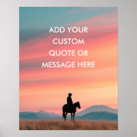 Cowboy Cheval Coucher de soleil - Créez Votre Prop