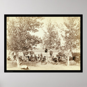 Poster Cowboy Dinner Scene 1887