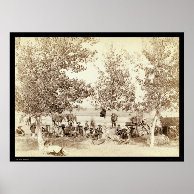 Poster Cowboy Dinner Scene 1887 (Devant)