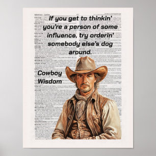 Poster Cowboy Dit, Sagesse, Si vous pensez...