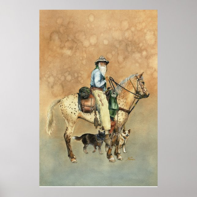 Poster Cowboy et son Appaloosa (Devant)