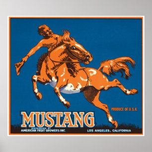 Poster Cowboy Los Angeles la Californie Etats-Unis de