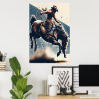 Cowboy monte un cheval bourreau