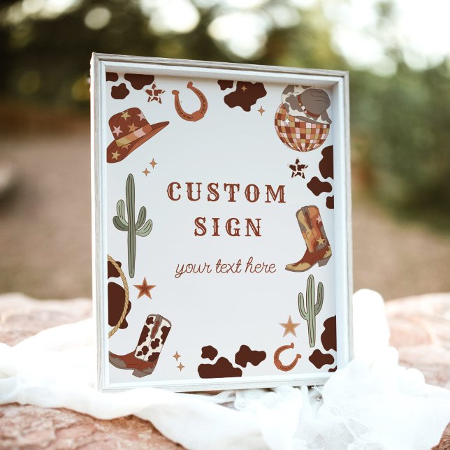 Poster Cowboy Rodeo anniversaire Wild west Panneau person (Créateur téléchargé)