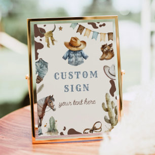 Poster Cowboy Rodeo anniversaire Wild west Panneau person