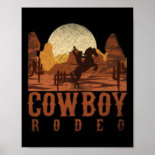 Poster Cowboy Rodeo Western Texan Cadeau Horseck équitati