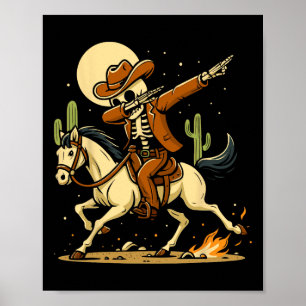 Poster Cowboy Skeleton Dabbing Shirt