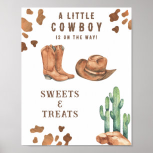 Poster Cowboy Sucres et friandises baby shower