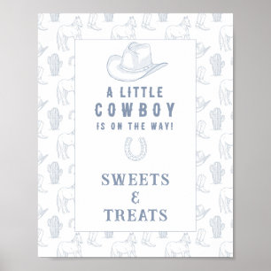 Poster Cowboy Sucres et friandises baby shower