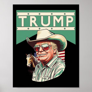 Poster Cowboy Trump Trump est mon président