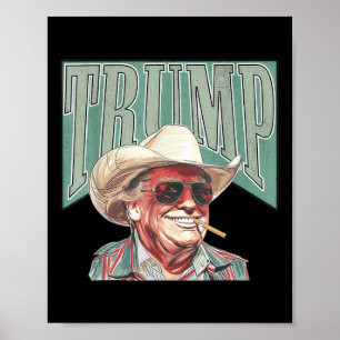 Poster Cowboy Western Faire de l'Amérique Grand Trump pap