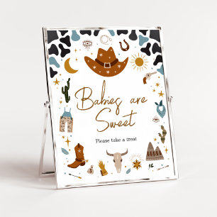 Poster Cowboy Wild West Baby shower Les bébés sont doux