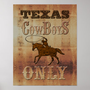 Poster Cowboys de Texas~ seulement