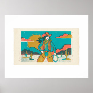 Poster Cowgirl Esprit Sauvage