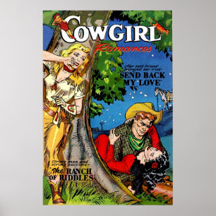 Poster Cowgirl Romance La trahison Vintage BD