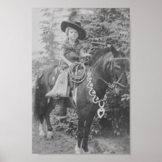 Poster COWGIRL vintage (NOIR ET BLANC)