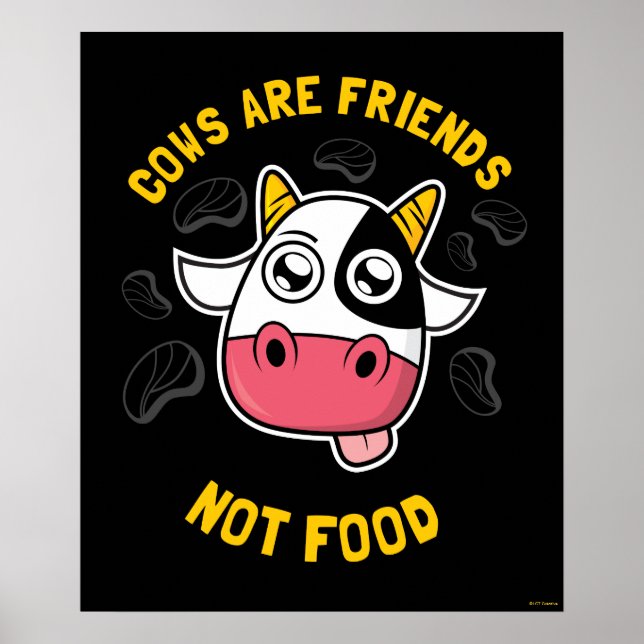 Poster Cows Are Friends Not Food (Devant)