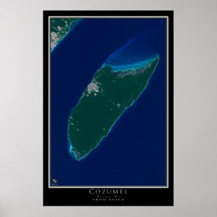 Poster Cozumel Mexique De L'Art Spatial Satellite