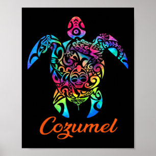 Poster Cozumel Sea Turtle Famille Vacances Été 2025