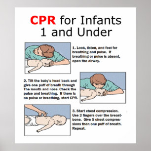 Poster CPR pour les nourrissons 1 et sous l'affiche