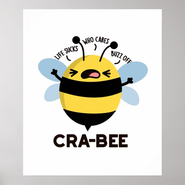 Poster Cra-bee Funny Crabby Bee Pun (Devant)
