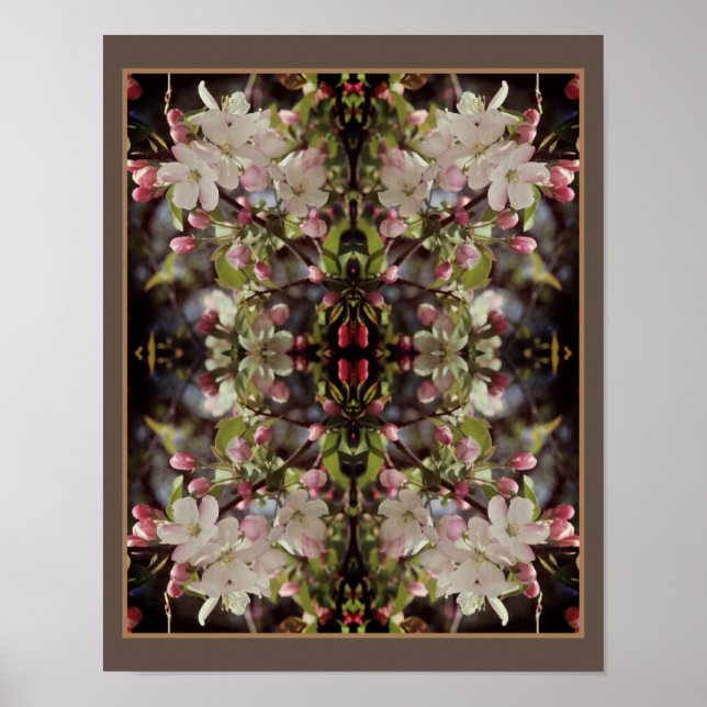 Poster Crabapple Blossoms Vintage Abstrait (Devant)