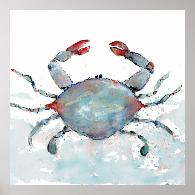 Poster Crabe d'aquarelle (Devant)