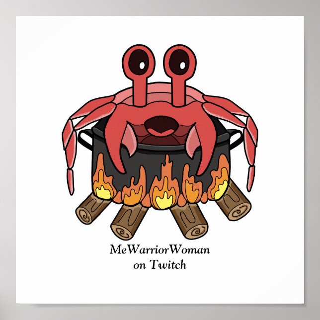 Poster Crabe en pot, MeWarriorWoman sur Twitch (Devant)