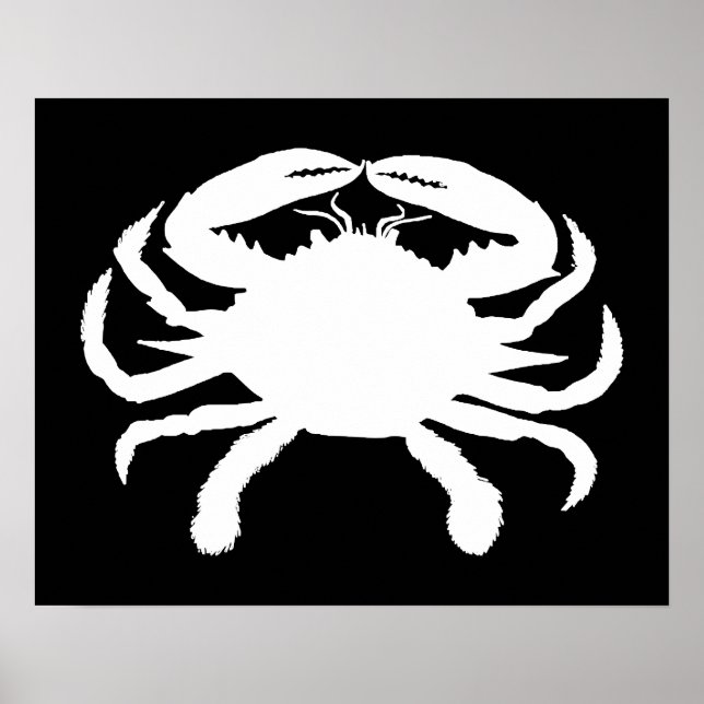 Poster Crabe noir et blanc (Devant)
