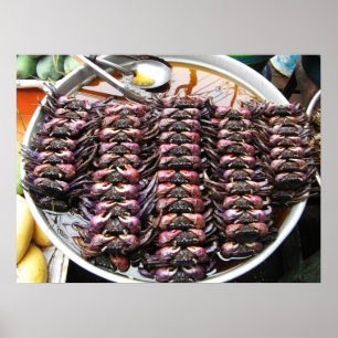 Poster Crabe noir [Po Na] ... Street Food thaïlandais