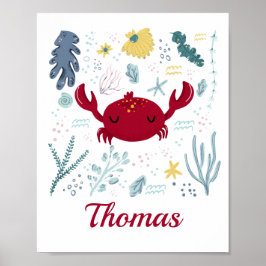 Poster Crabe rouge Personnalisé Vie marine Vie marine Océ