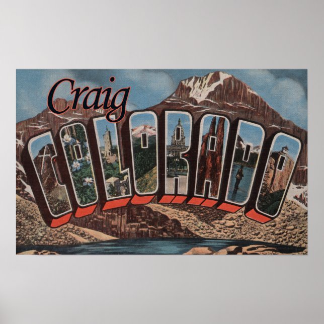 Poster Craig, ColoradoGrandes lettres ScènesCraig, CO (Devant)