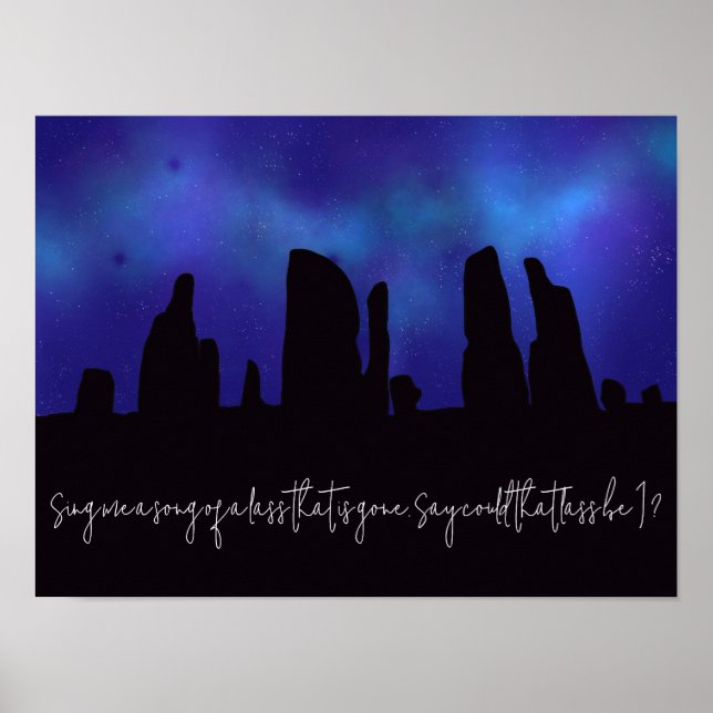 Poster Craigh Na Dun Skye Boat Song Outlander Inspiré (Devant)