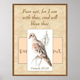 Poster Crainte non encouragée Carte postale d'oiseaux d'a