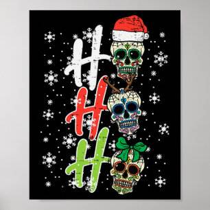 Poster Crâne à sucre de Noël Ho Ho Ho Noël Hommes mexicai