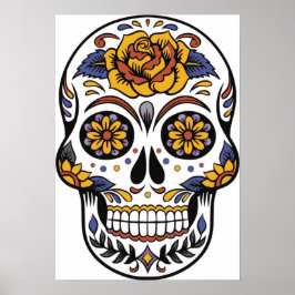 Poster Crâne à sucre Dia De Los Muertos