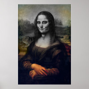Poster crâne à sucre mona lisa