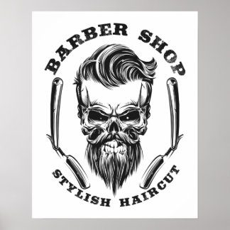 Poster Crâne Barbershop