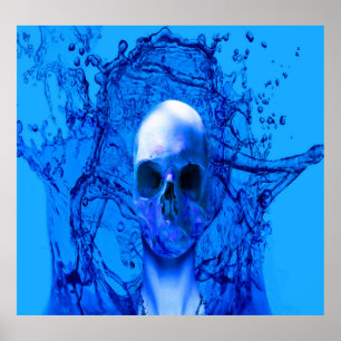 Poster crâne bleu Alien