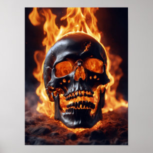Poster Crâne brûlant