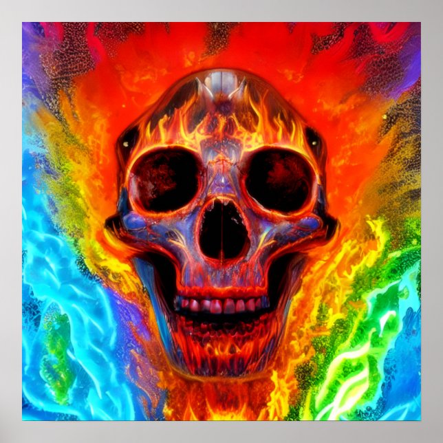 Poster Crâne couleur (Devant)