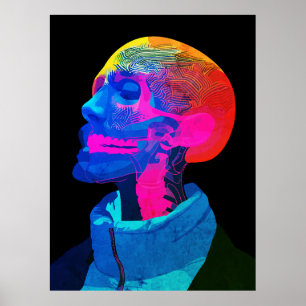 Poster Crâne Cyber – Art d'anatomie futuriste