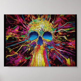 Poster Crâne d'affiche Blacklight