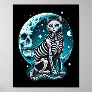 Poster Crâne de chat - Kitty Skeleton Idée de costume d'H