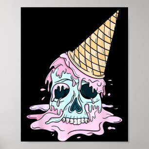 Poster Crâne de glace Kawaii Pastel Goth Mignon Créémeux
