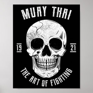 Poster Crâne de Muay Thai - Boxe thaïlandaise et kickboxi