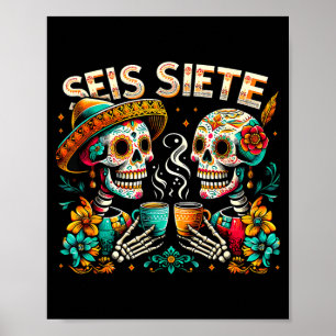 Poster Crâne de sucre café fiesta jour mexicain seis siet