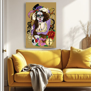 Poster Crâne de sucre Steampunk