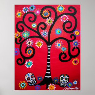 Poster crâne dia de los muertos