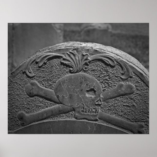 Poster Crâne et os croisés (Devant)